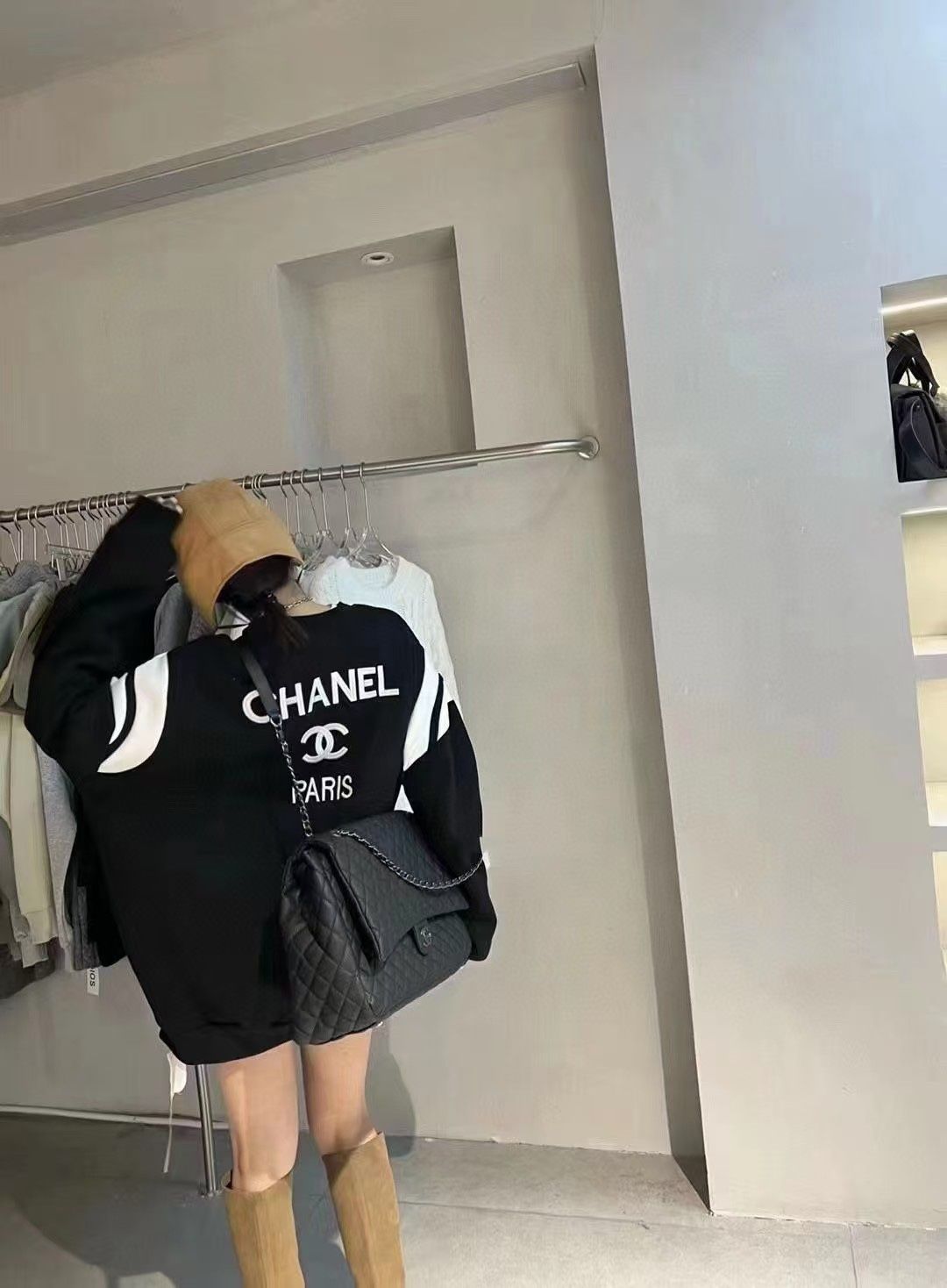 シャネル トレーナー 刺繍 裏起毛 暖かい ゆったり A31807