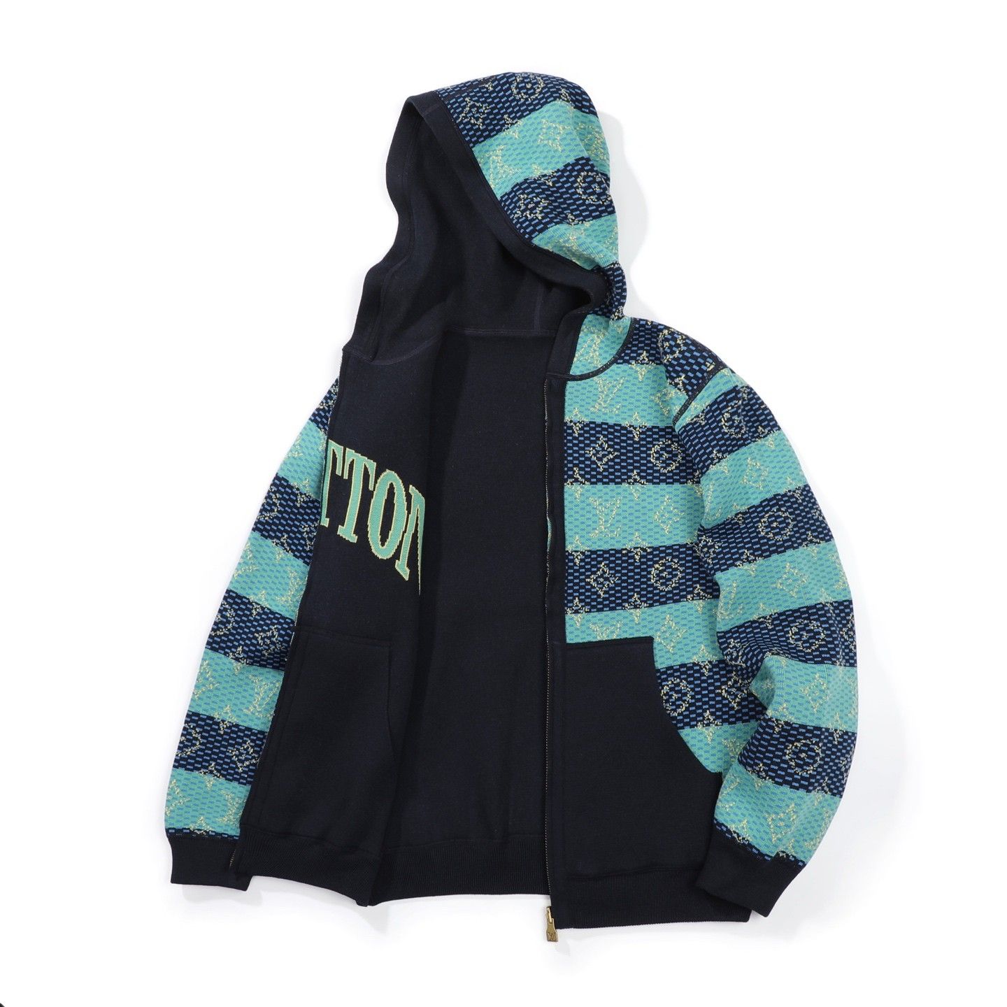 ルイヴィトン 両面全面ジャカードプリント パーカー ニット 高品質 A31852