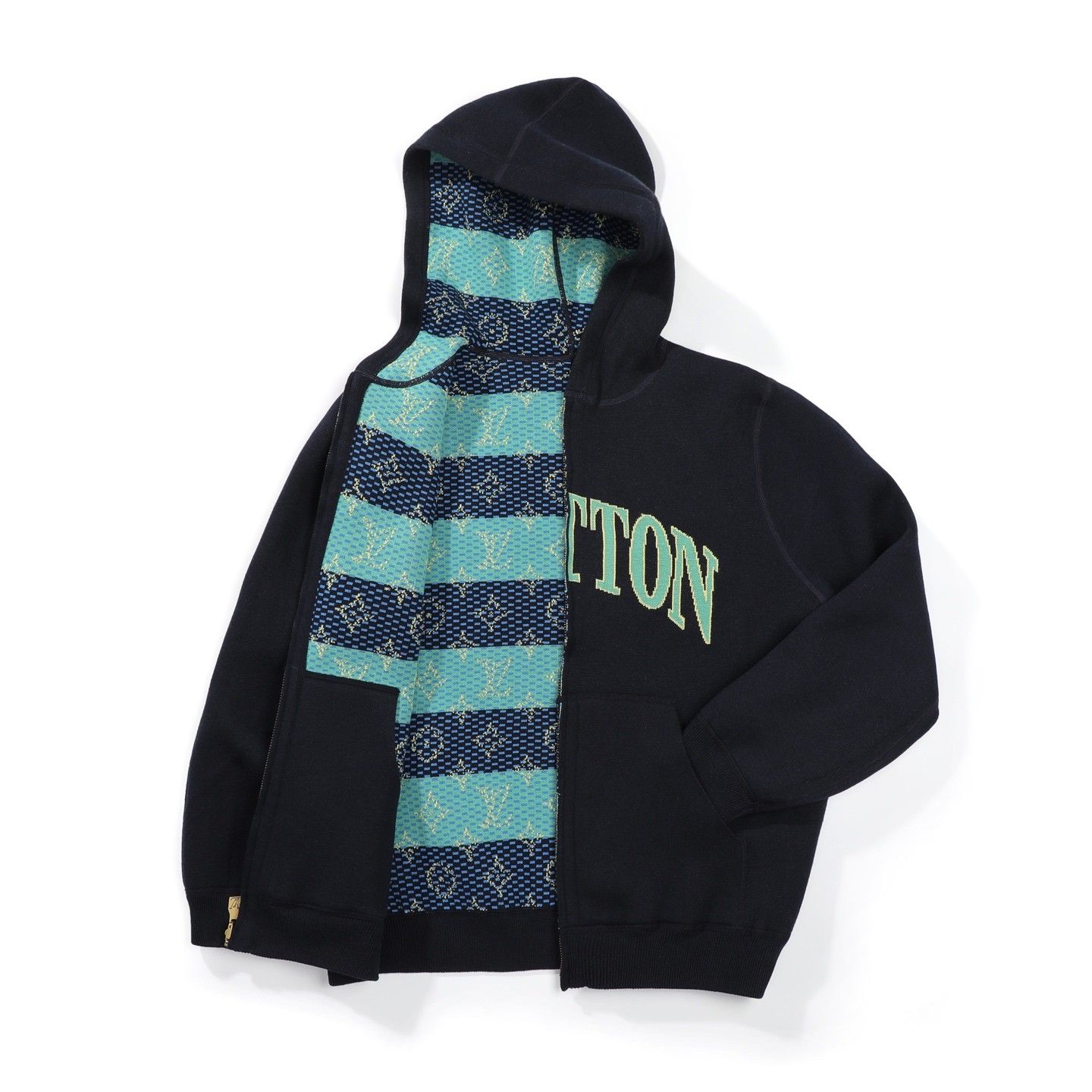 ルイヴィトン 両面全面ジャカードプリント パーカー ニット 高品質 A31852