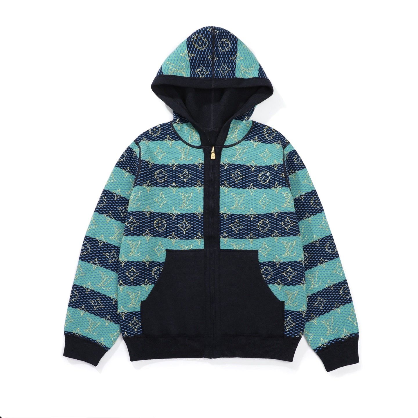 ルイヴィトン 両面全面ジャカードプリント パーカー ニット 高品質 A31852