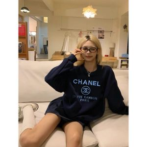 シャネル トレーナー 刺繍 可愛い ゆったり A31846