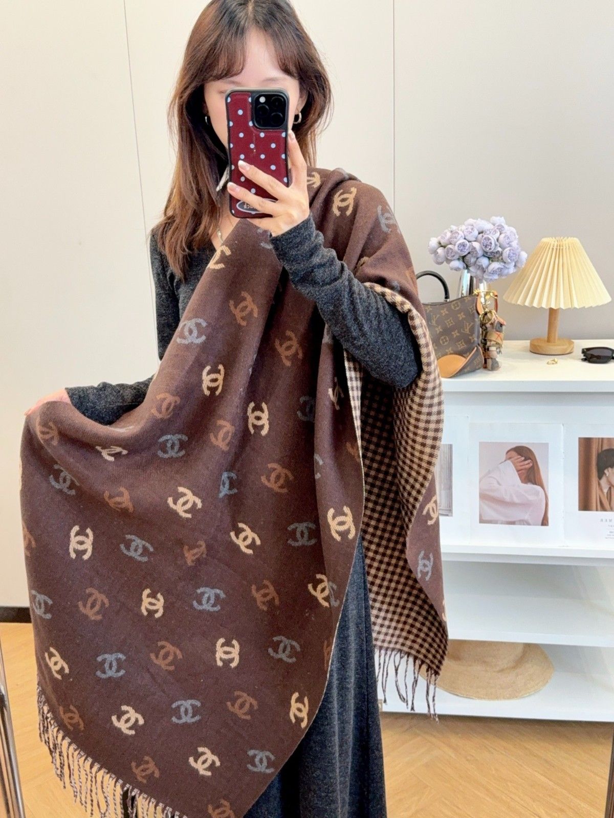 シャネル マフラー 秋冬 レディース 暖かい A31840