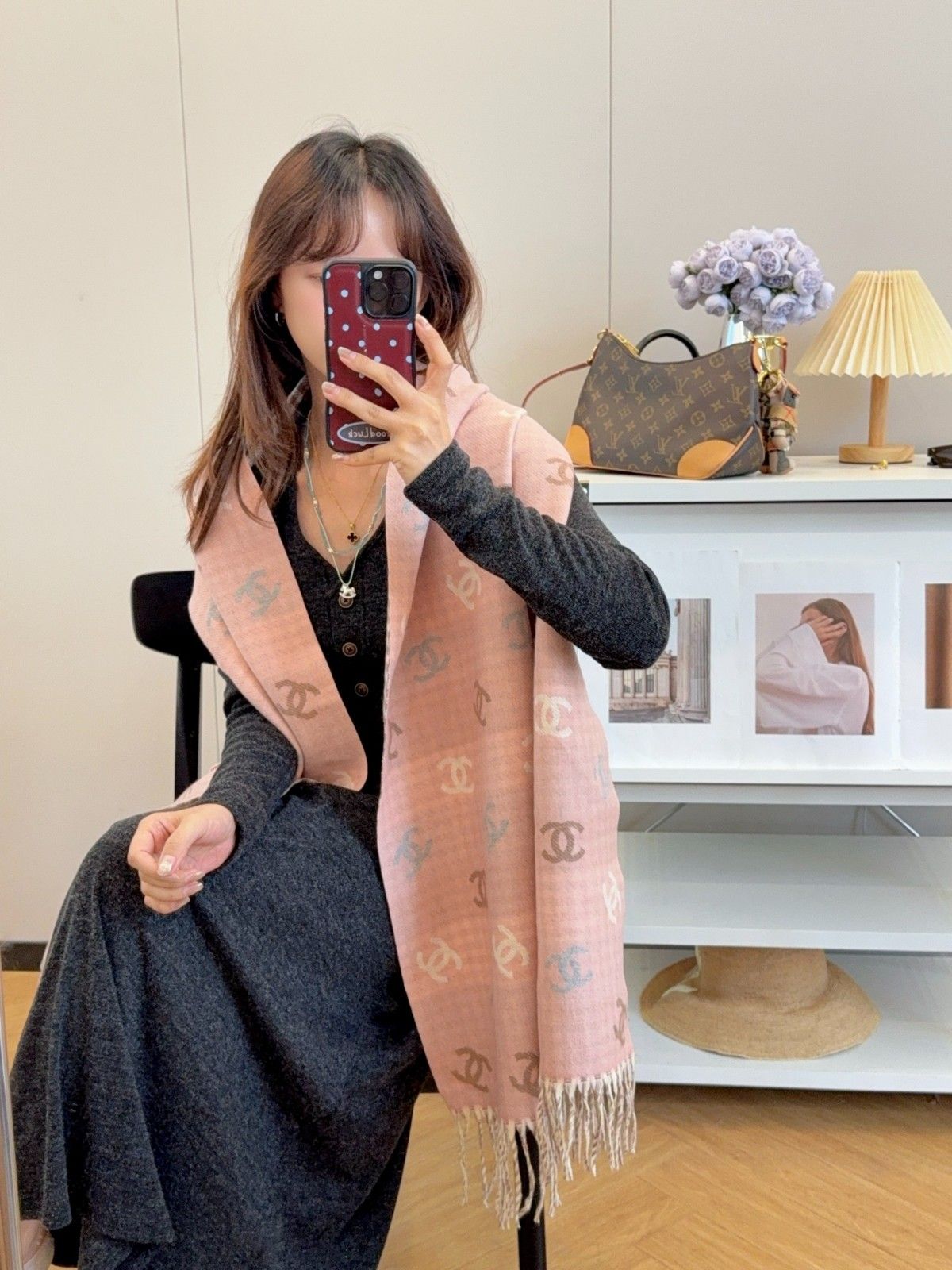 シャネル マフラー 秋冬 レディース 暖かい A31840