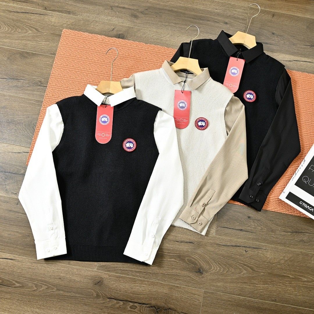 カナダグース メンズ シャツカラー セーター ビジネス風 A31841