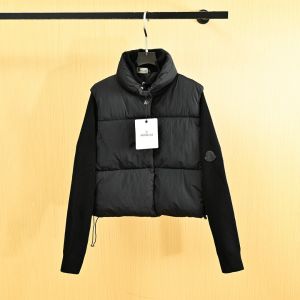 モンクレール レディース 綿入りジャケット パッチワークニットスリーブ A31875