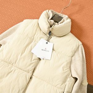 モンクレール レディース 綿入りジャケット パッチワークニットスリーブ A31875