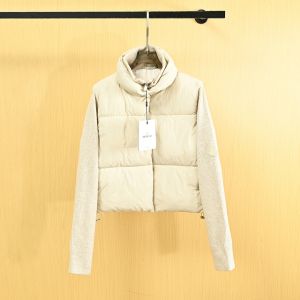 モンクレール レディース 綿入りジャケット パッチワークニットスリーブ A31875