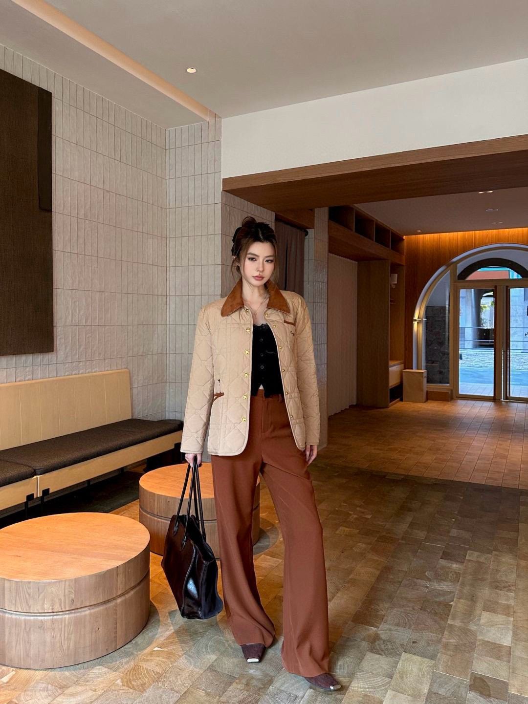 ディオール 綿入りジャケット レディース向け カジュアル A31885