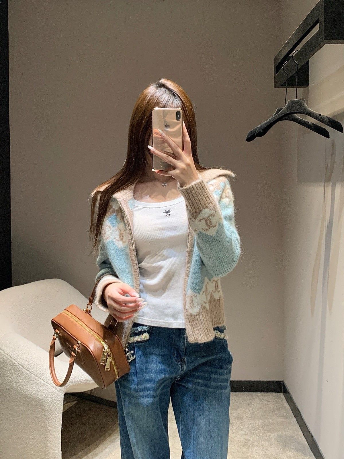 シャネル ニット ジップカーディガン オシャレ A31886