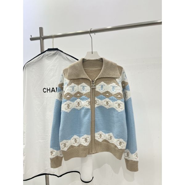 シャネル ニット ジップカーディガン オシャレ A31886