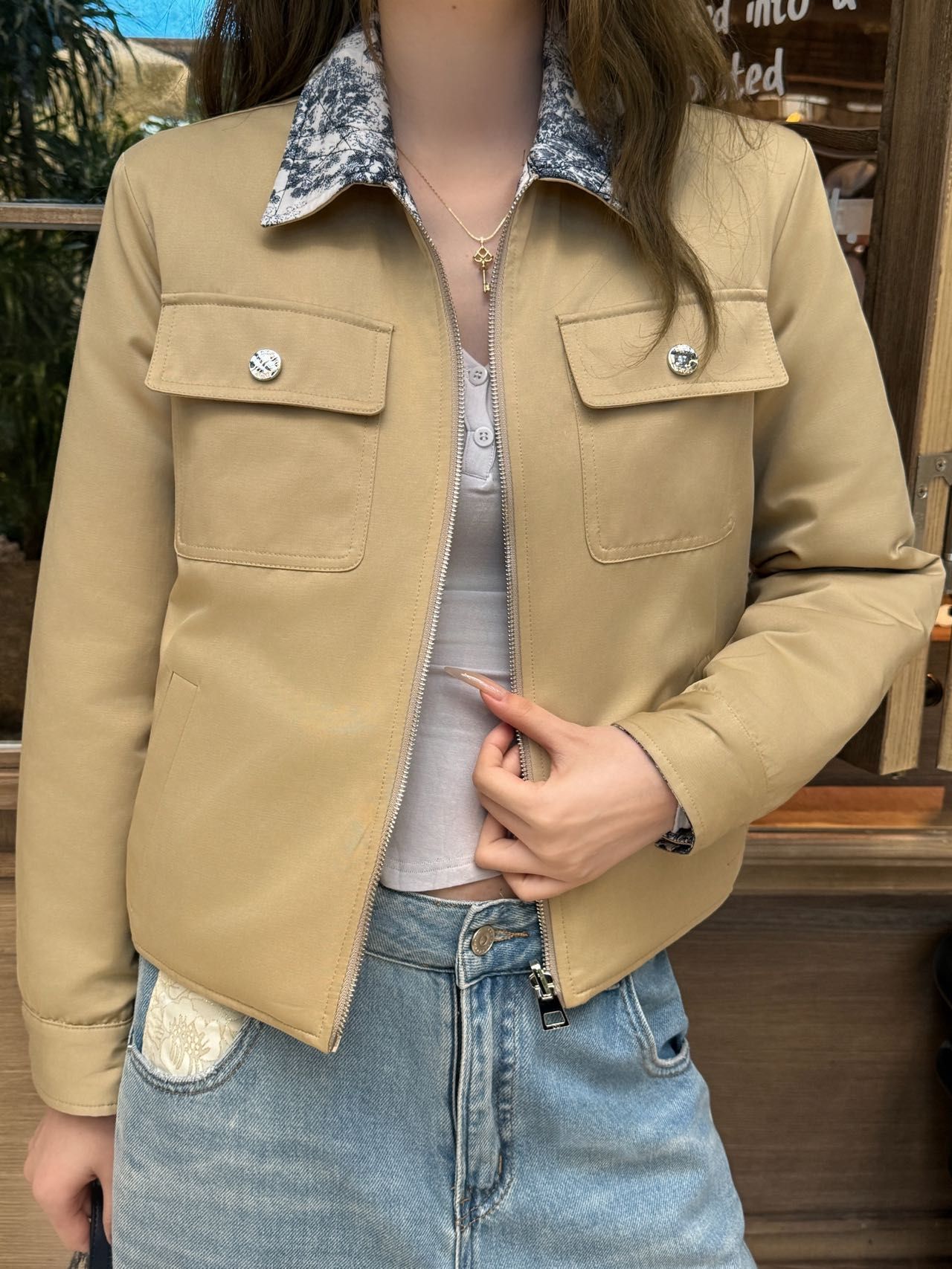 ディオール 綿入りジャケット レディース向け カジュアル A31895