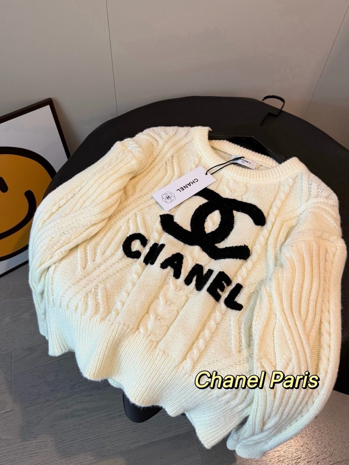 シャネル ニットセーター 刺繍ロゴ レディース A31893