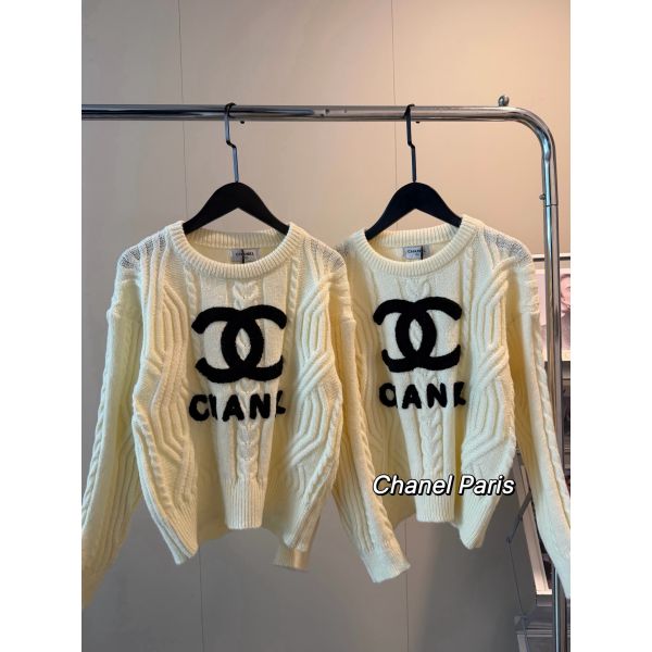 シャネル ニットセーター 刺繍ロゴ レディース A31893