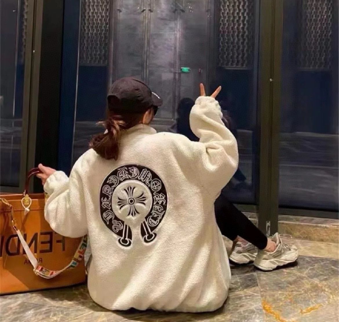 クロムハーツ ボアジャケット 男女兼用 ゆったり A31899