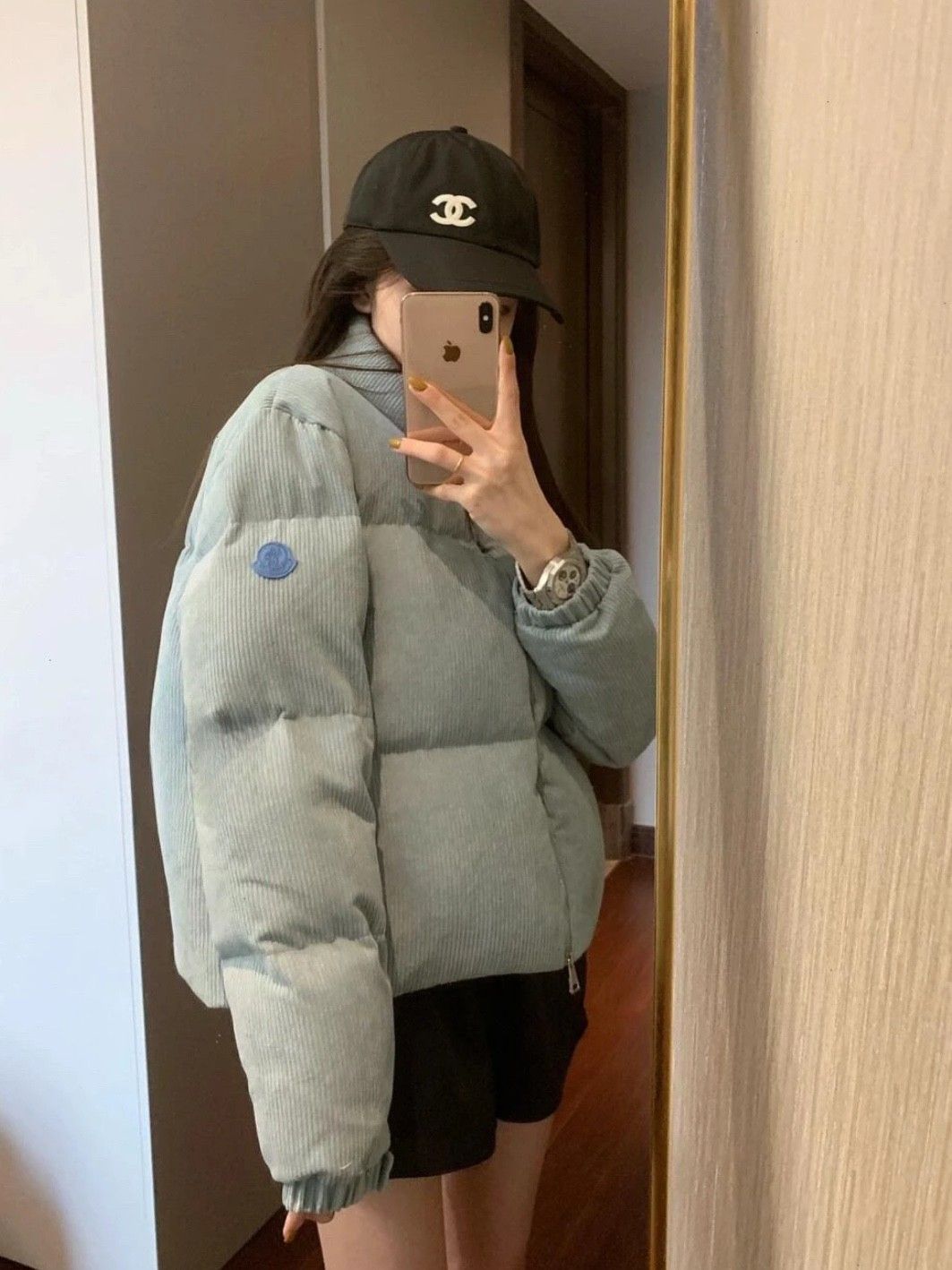 モンクレール コール天の綿入りジャケット レディース A31922