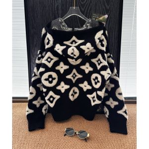 ルイヴィトン ジップ付きフード付きニットアウター A31925