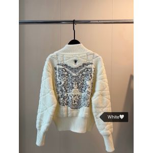 ディオール 刺繍入りニットジップアップセーター A31927