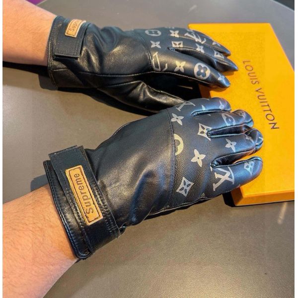 ルイヴィトン supreme 手袋 ファー手袋 レザー メンズA31947