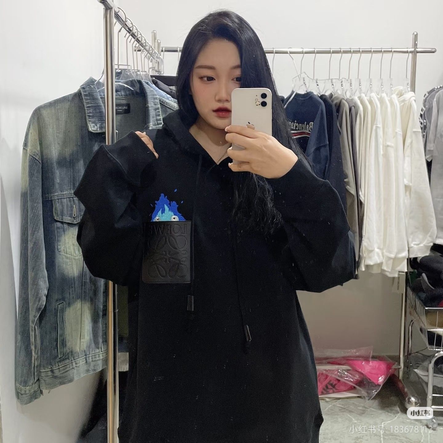 ロエベ パーカー 刺繍 フード付き 高品質 A31957