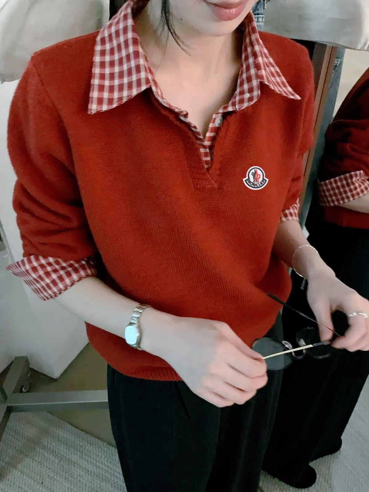 モンクレール セーター 赤 レディース向け A31962