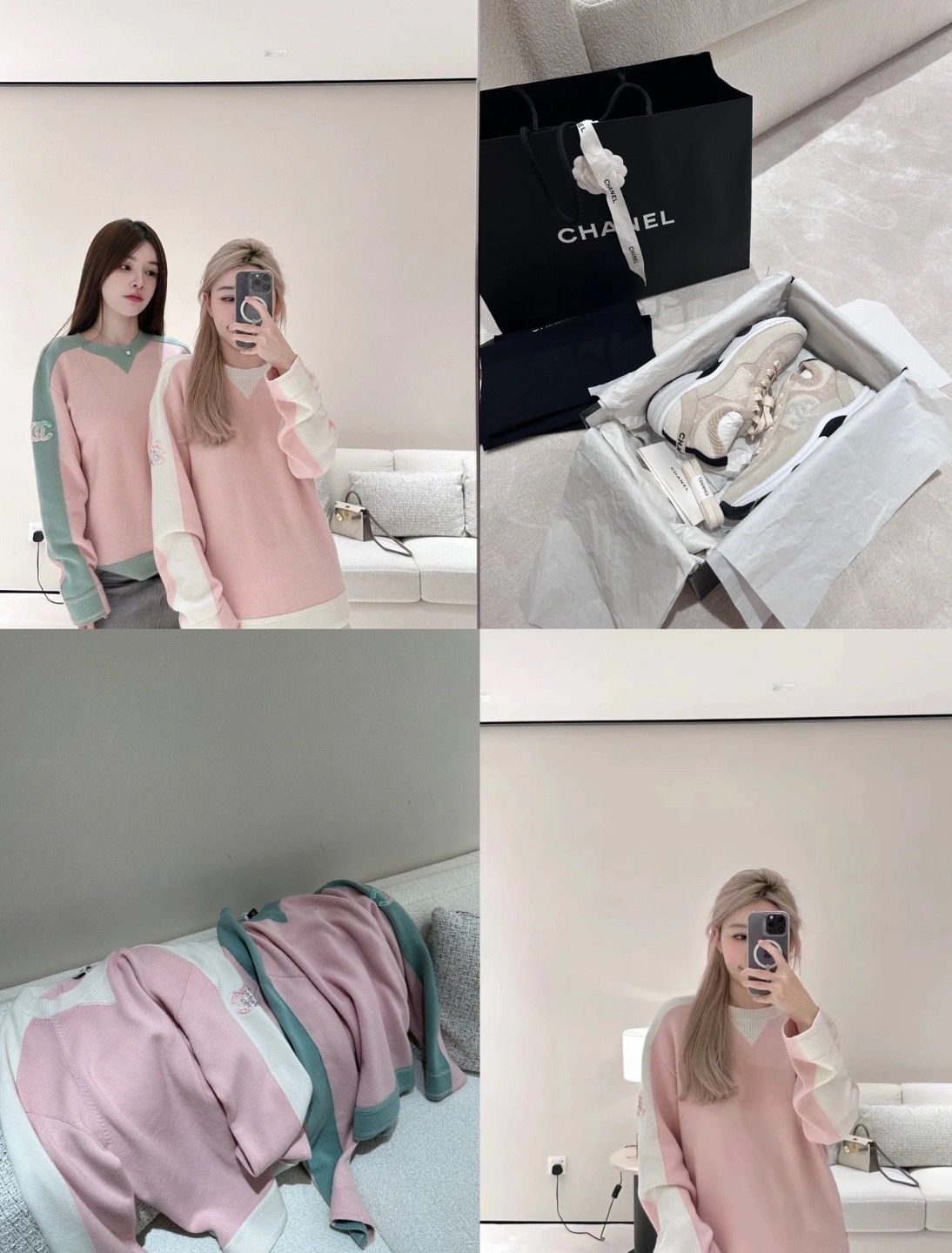 シャネル セーター 可愛い ピンク A31960